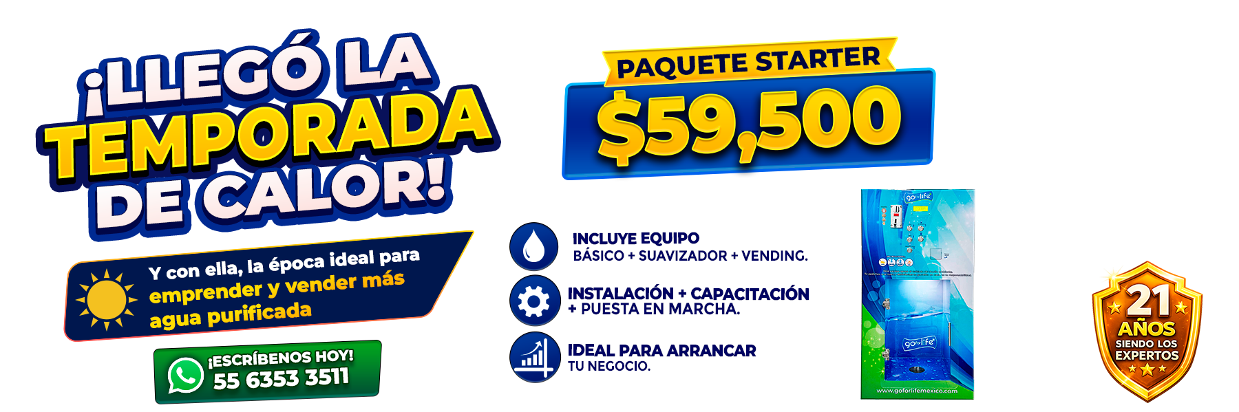 ¡Llegó la temporada de calor! Paquete starter $59,500 - Go For Life México